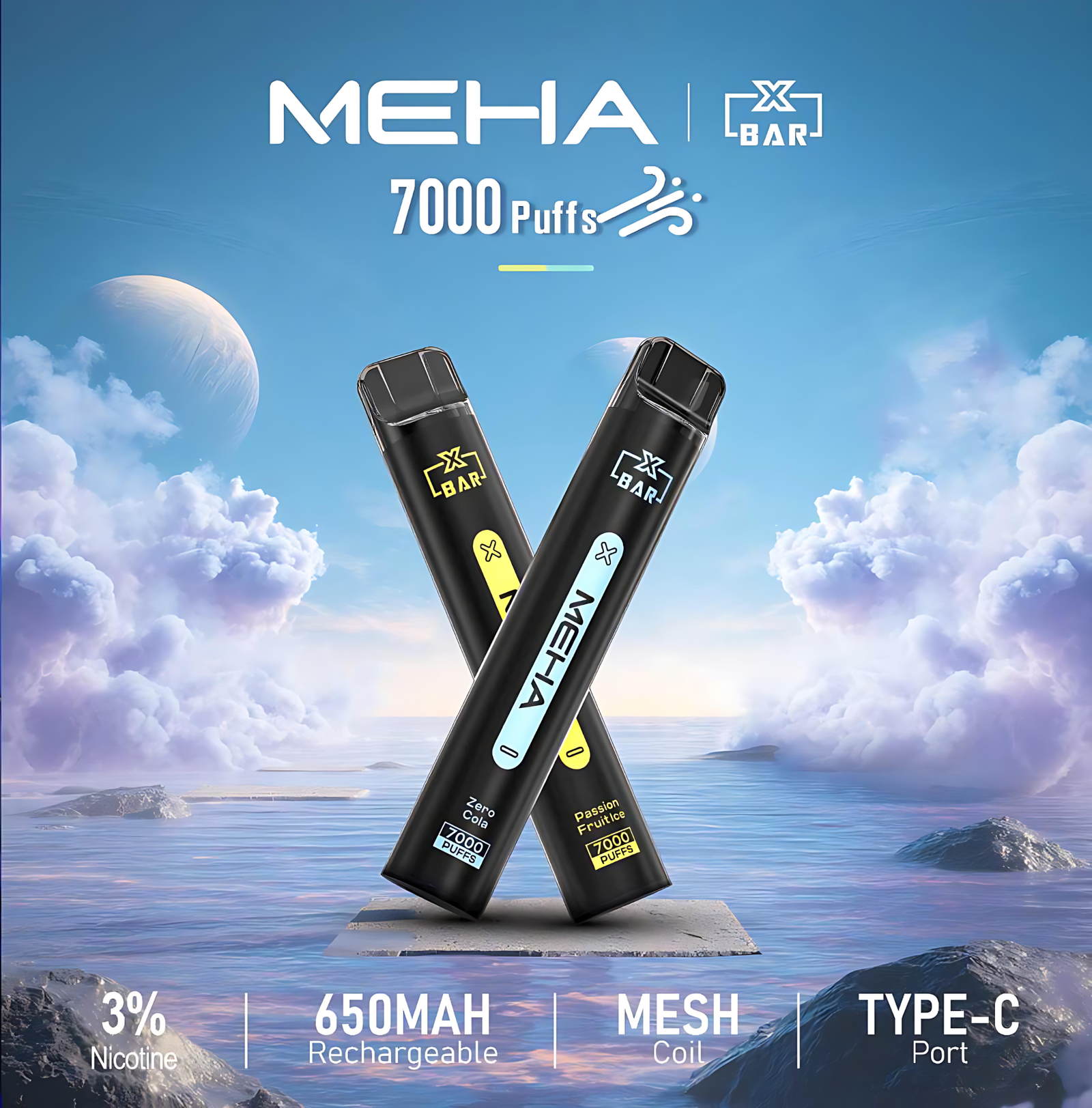 Meha Xbar 7000 puffs拋棄式電子煙 Meha Xbar 7000 puffs拋棄式電子煙